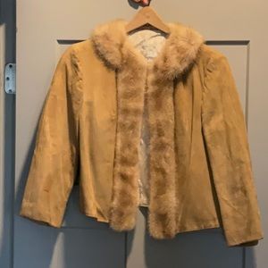 Vintage custom made suede and fur jacket.